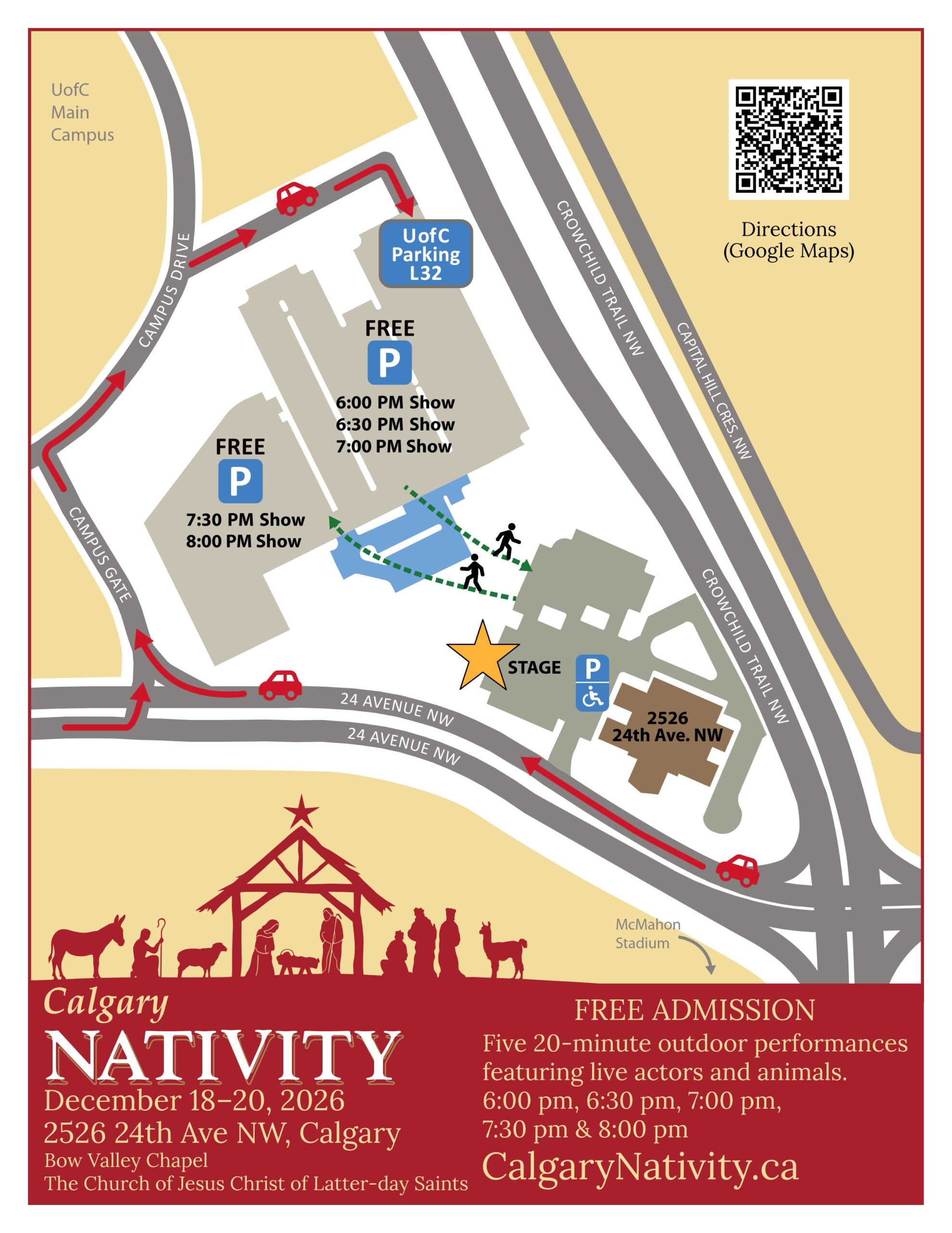 Map - 8.5x11 - Calgary Nativity - 2026 - Google Maps QR Code